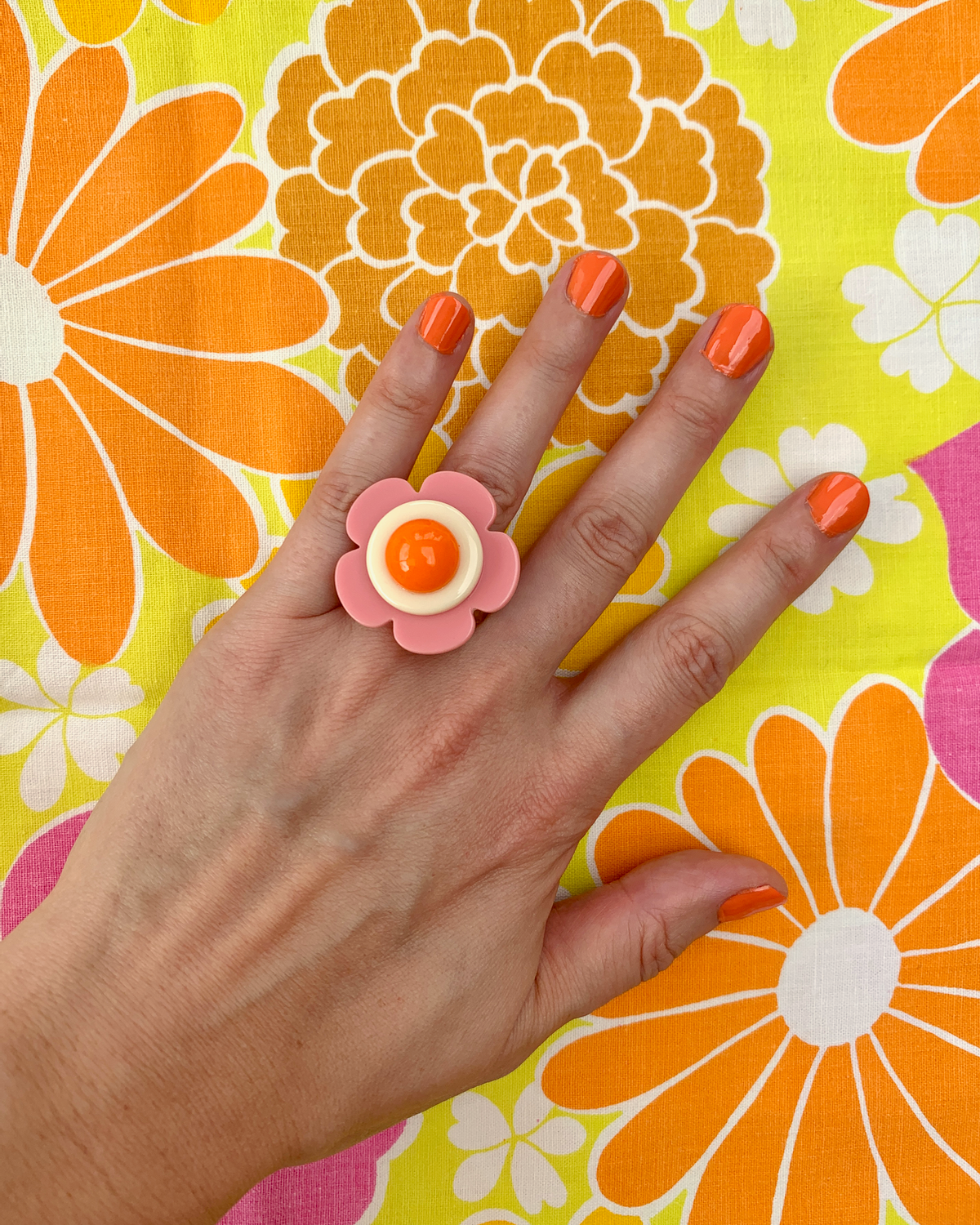 Memphis Bloom Ring (Rose/Cream)