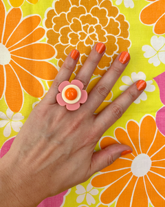 Memphis Bloom Ring (Rose/Cream)