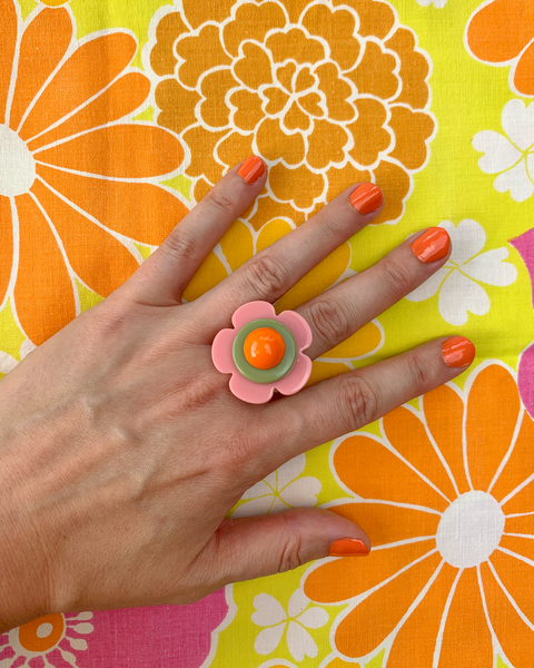 Memphis Bloom Ring (Rose/Cactus)