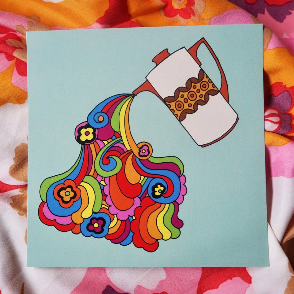 Pour Joy Mint Print